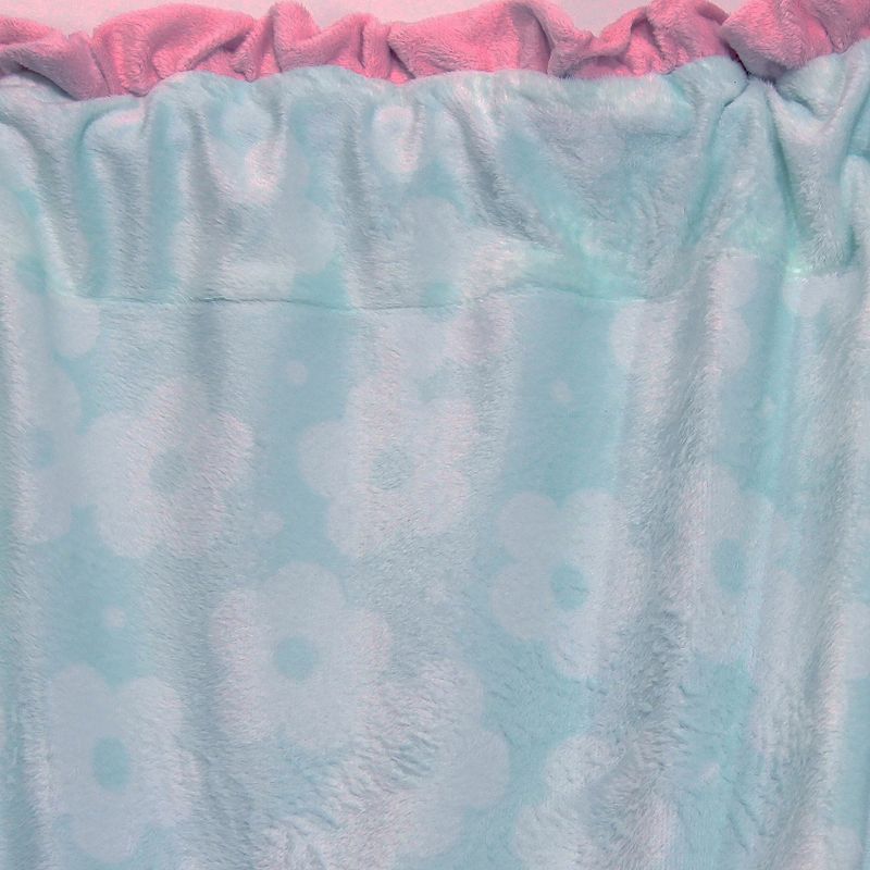 Aqua and Pink Plush Window Valance， 1 Pack