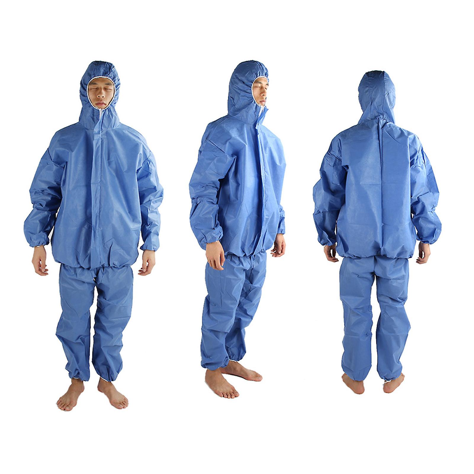 Coverall Conjoined Protective Chemical Suit Safety Clothing Dust Proof Blue Smsxxl