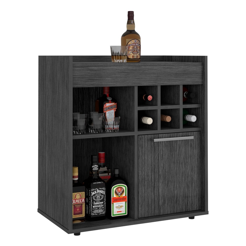 Bar Cabinet With Two Concealed Shelves And Six Wine Cubbies