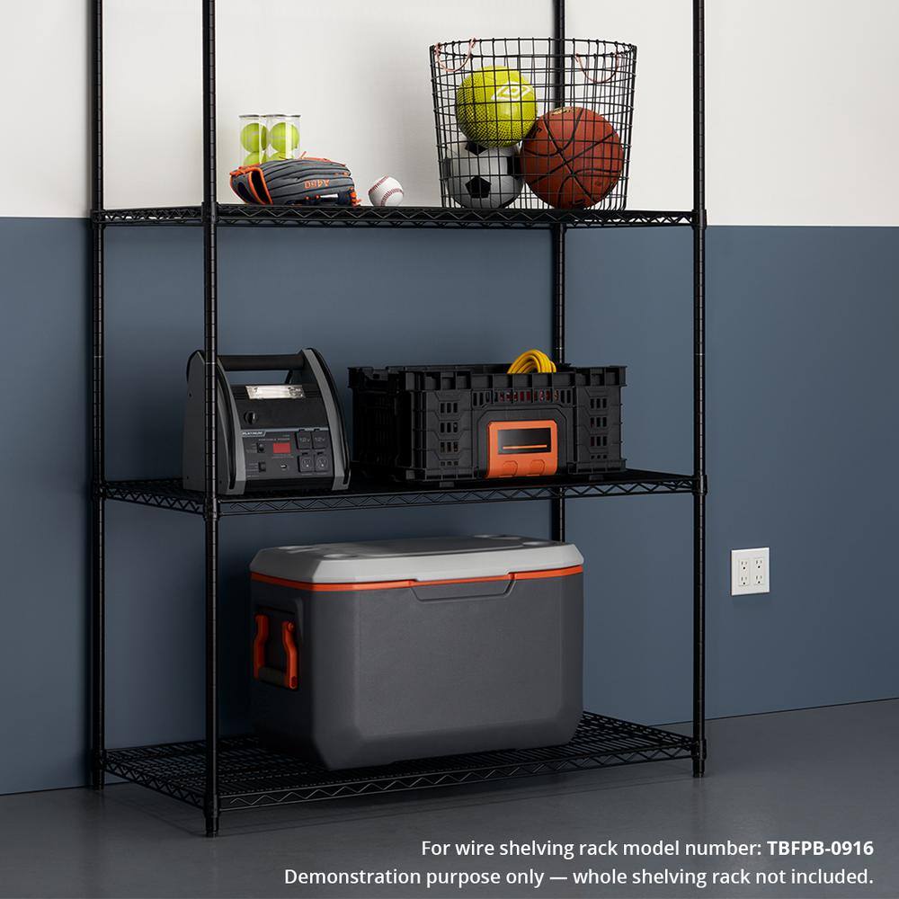 TRINITY 48 in. W x 24 in. D Individual NSF Black 1-Tier Steel Wire Shelf PBK-03-007-4824