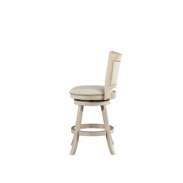 Melrose High Back Swivel Wood Counter Stool