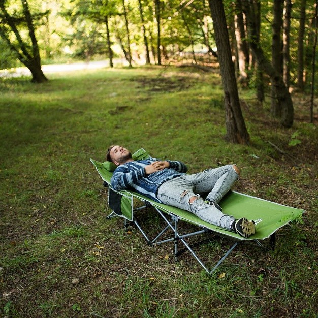 Alpcour Folding Camping Cot Compact Single Person Bed With Pillow For Indoor amp Outdoor Use