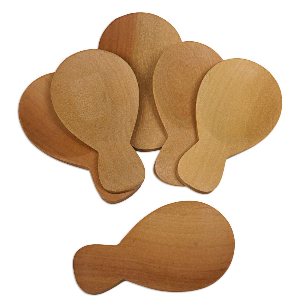 Handmade Time With Friends Wood Sugar Spoons (Set Of 6) Indonesia   3\