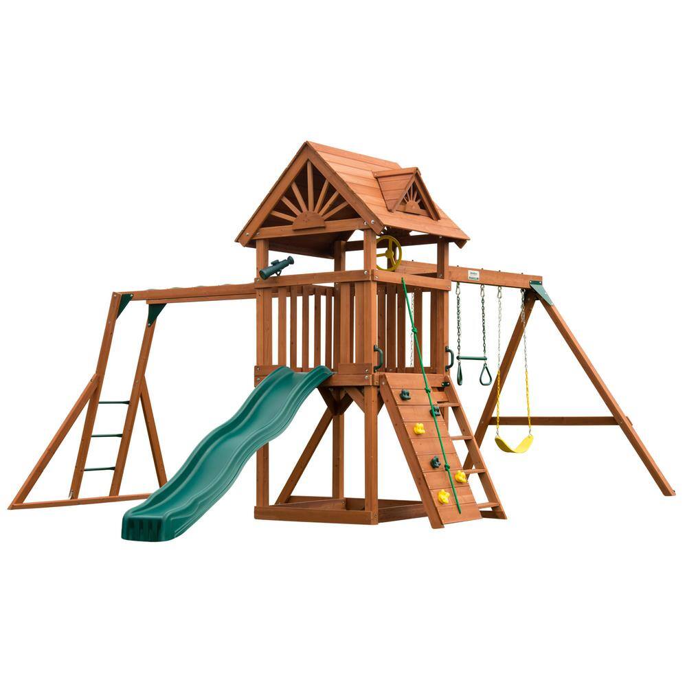 Swing-N-Slide Playsets DIY Sky Tower Plus Complete Wooden Outdoor Playset with Monkey Bars Slide and Backyard Swing Set Accessories 4118