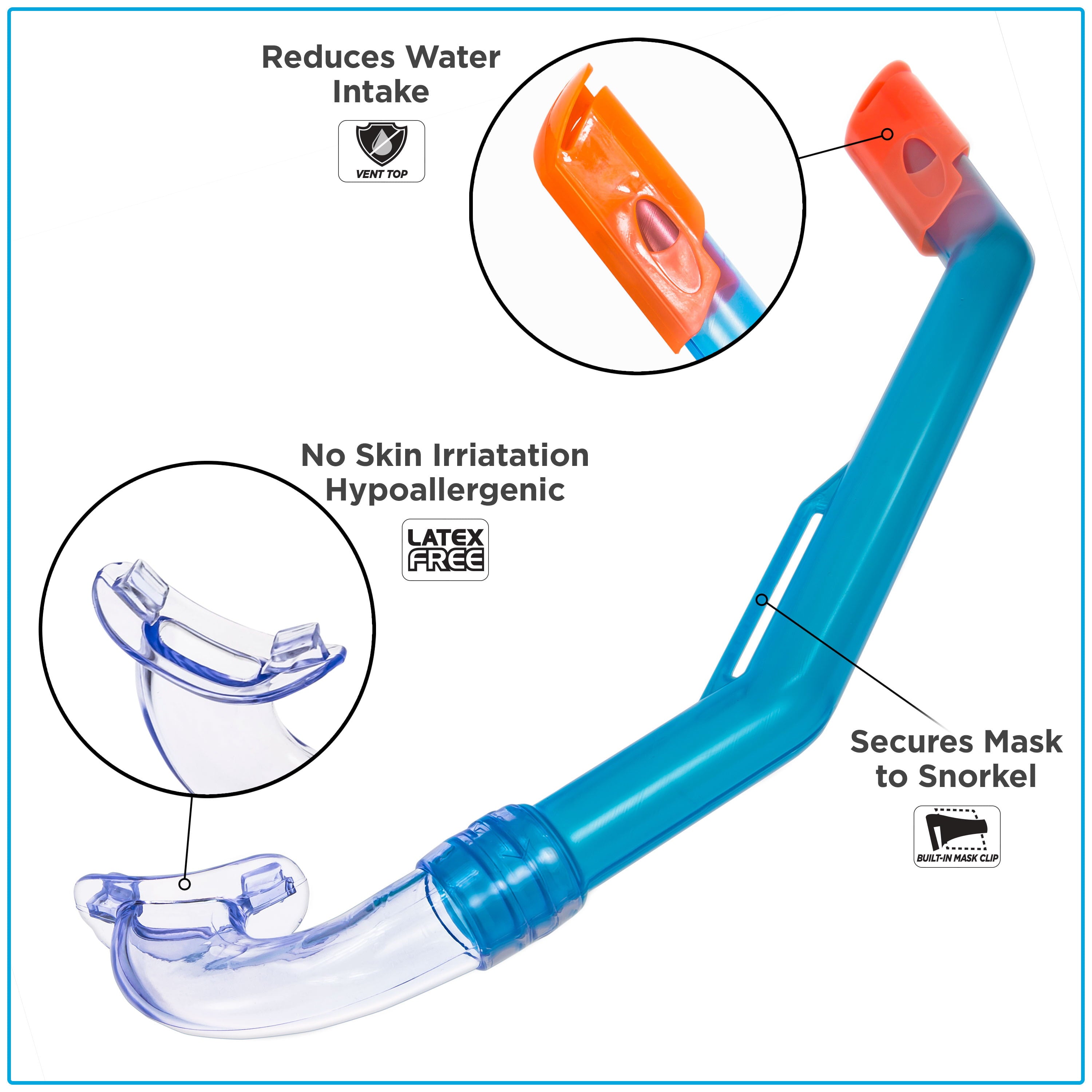 Dolfino Child Latex Free Swim Mask and Snorkel Set with Wideangle View