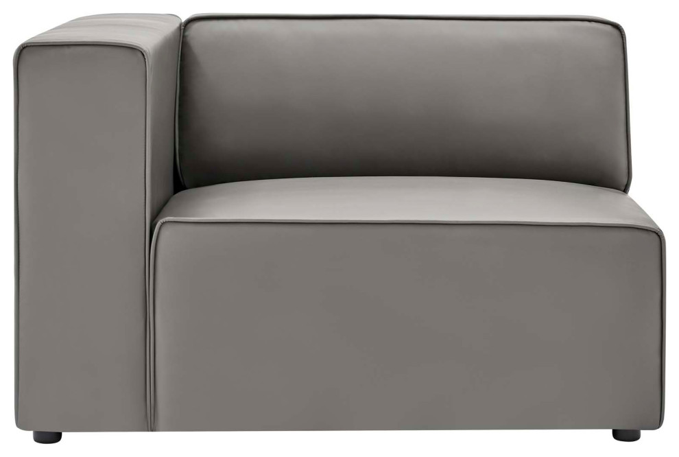 Mingle Vegan Leather 7 Piece Sectional Sofa  Gray   Transitional   Sectional Sofas   by House Bound  Houzz