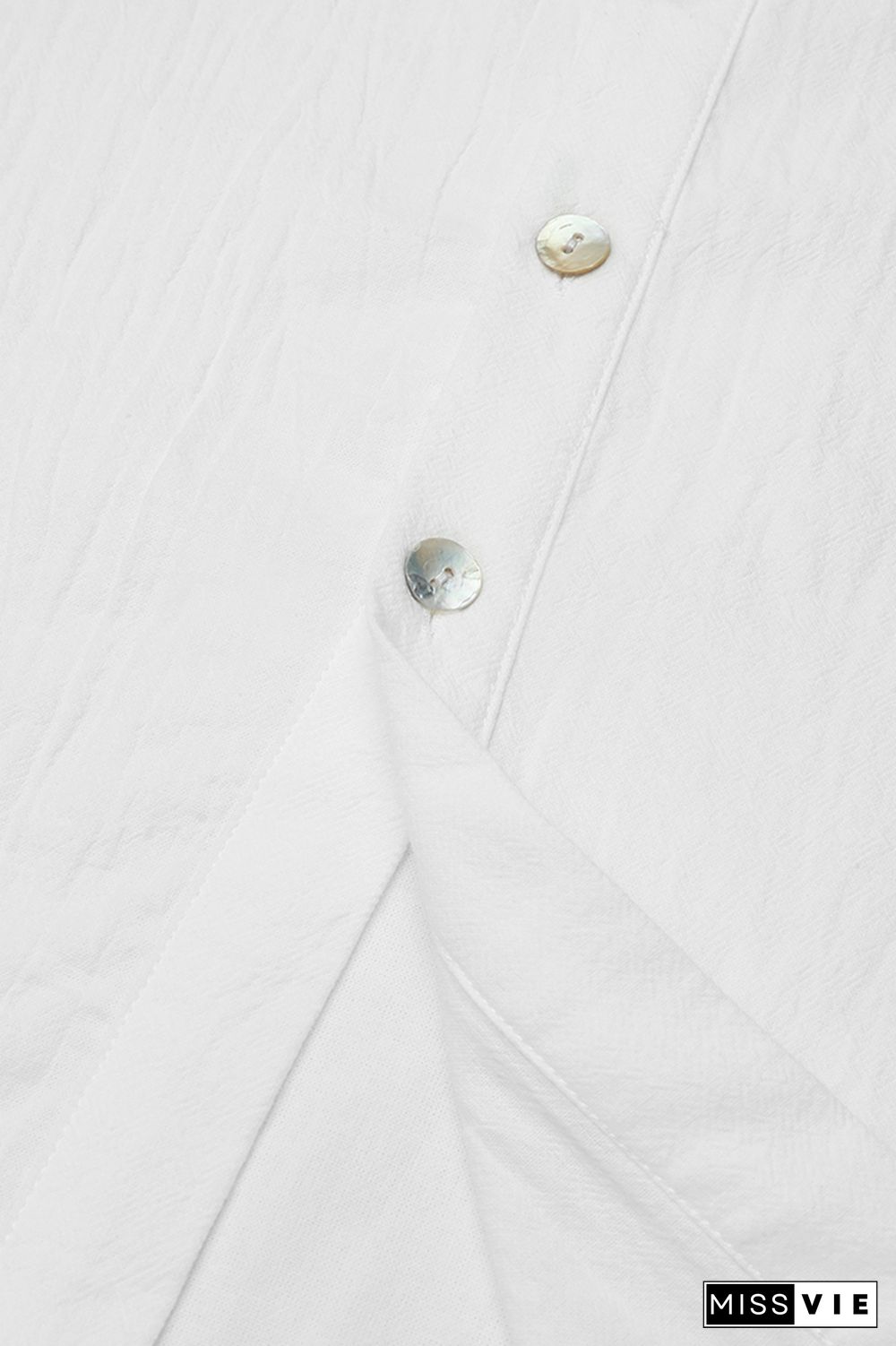 Button Up Curved Hem Midi Shirt Dress