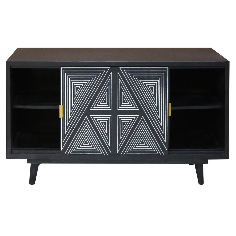 Bidi Mid Century Modern Solid Wood 2 shelf Buffet by Furniture of America