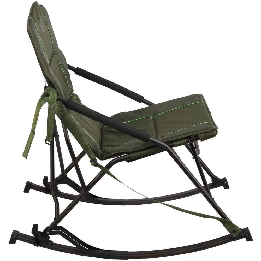 Timber Ridge Alder Green Steel Quad Folding Rocker Camping Chair TR-EVT009