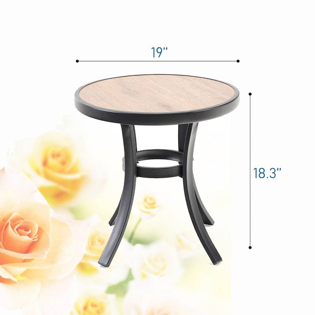 Round Patio Coffee Table Black Captiva Designs