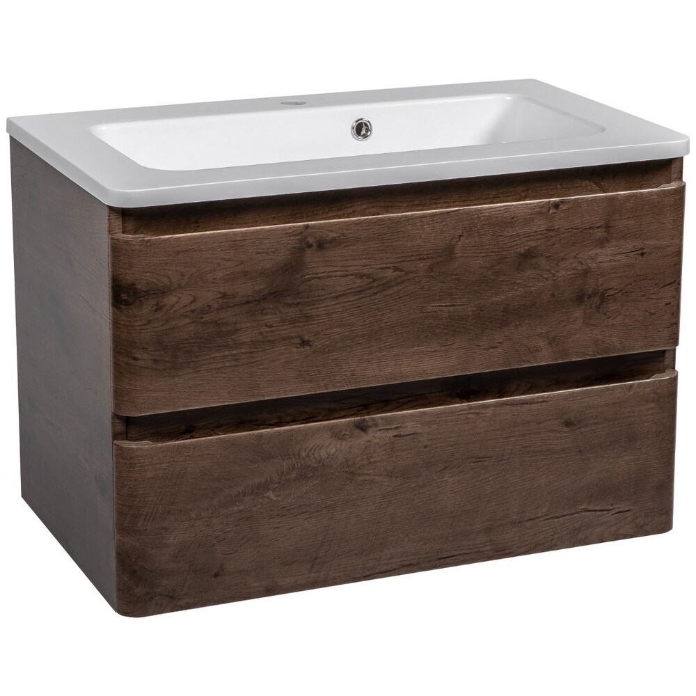 Modern Wall Mounted Bathroom Vanity with Washbasin  Comfort Collection with Mirror Simple 40\
