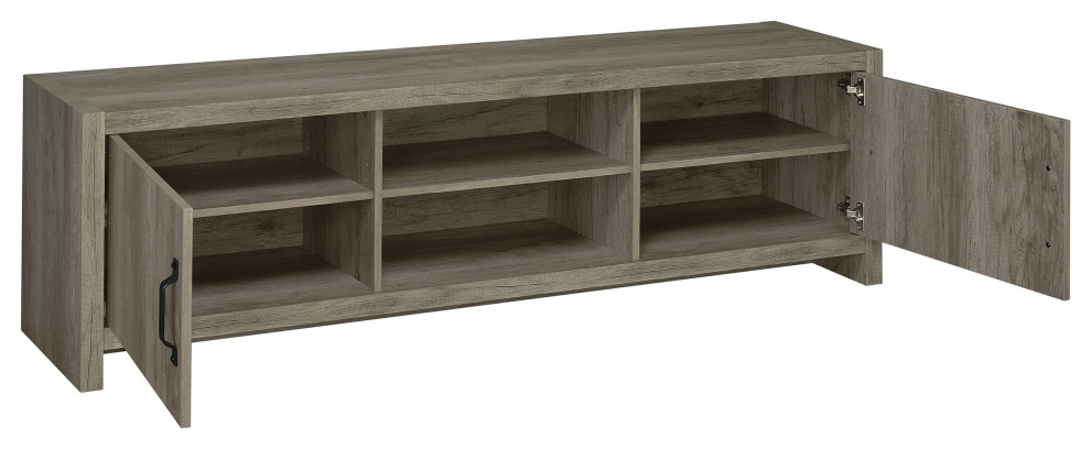 Burke 2 door TV Console Grey Driftwood   Modern   Entertainment Centers And Tv Stands   by Modon  Houzz