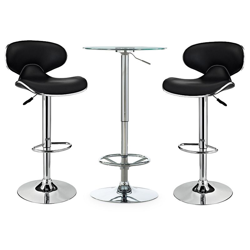 Linon Jenna Adjustable Pub Table and Stool 3-piece Set