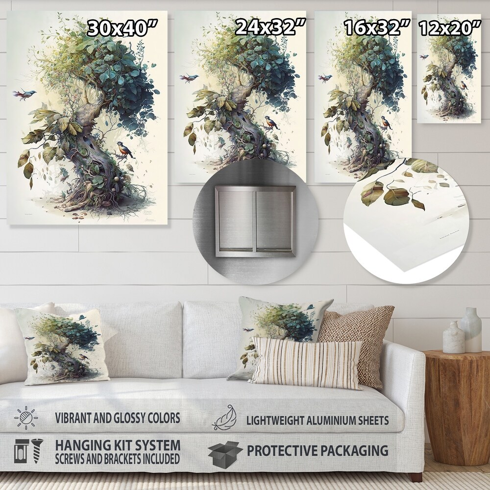 Designart 'Tree In Nature' Tree Metal Wall Art