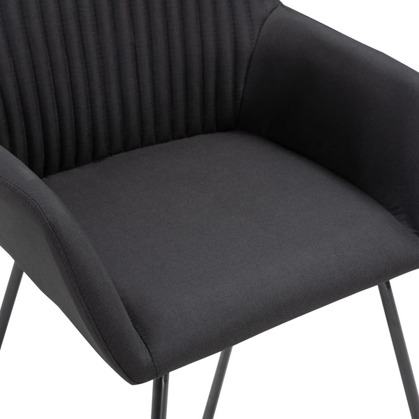 Dining Chairs 4 pcs Black Fabric