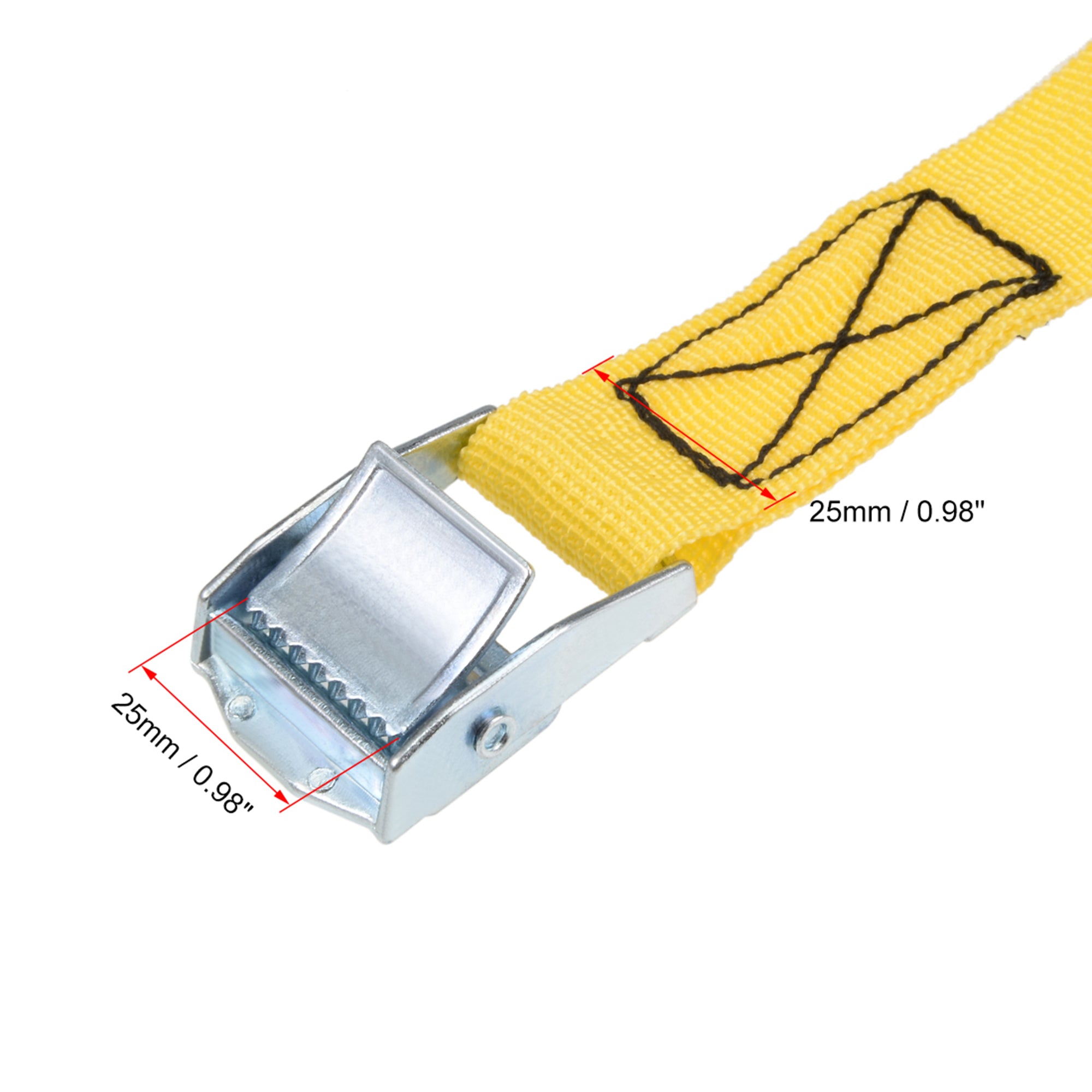 Uxcell 3.5M x 25mm Lashing Strap with Cam Buckle 250Kg Work Load, Yellow