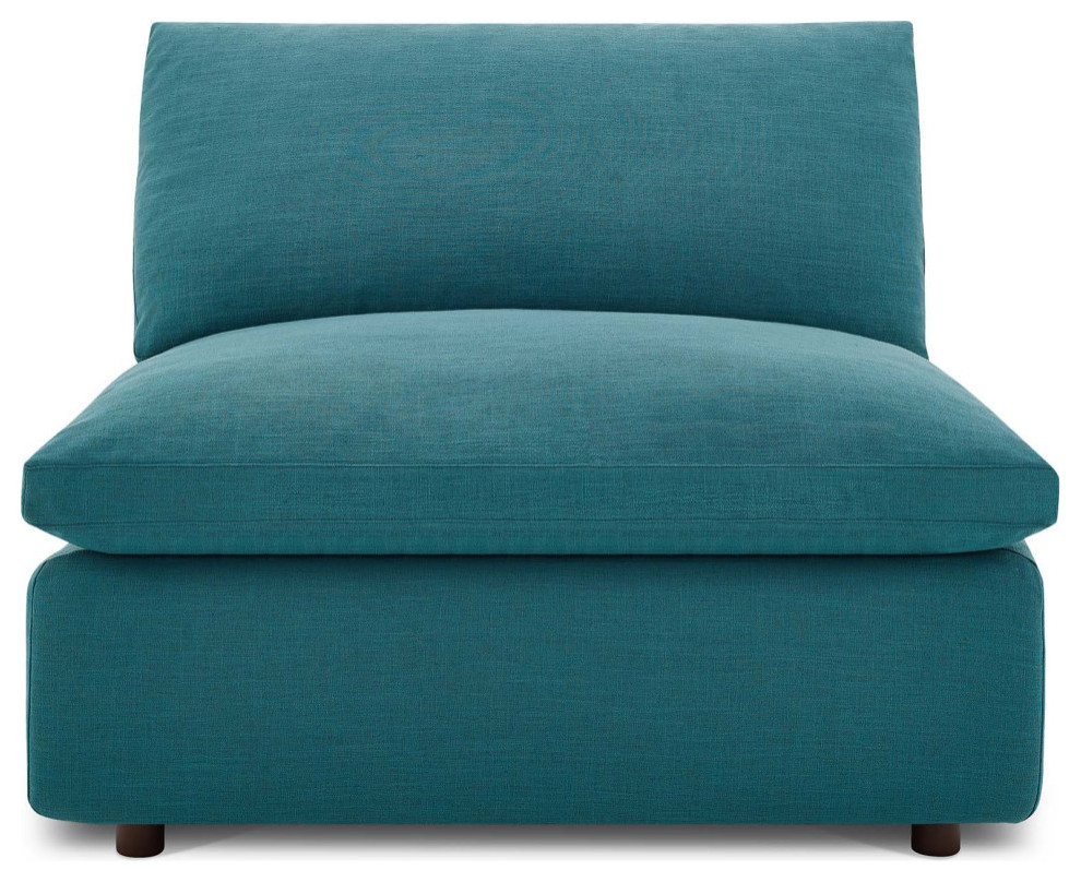 Kyle Teal Down Filled Overstuffed Armless Chair   Contemporary   Armchairs And Accent Chairs   by Virgil Stanis Design  Houzz