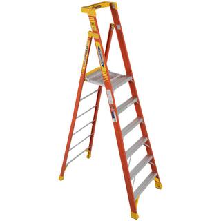 Werner 6 ft. Fiberglass Podium Step Ladder 12 ft. Reach 300 lbs. Type IA Duty Rating PD6206