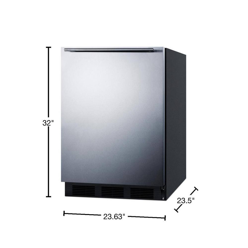 Summit Appliance 5.1 cu. ft. Mini Refrigerator in Stainless Steel with Freezer ADA Compliant CT663BKBISSHHAD