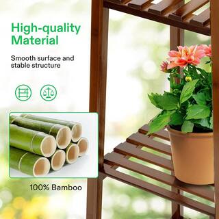 VIVOSUN 47.2in. Tall IndoorOutdoor Bamboo Wood Multifunctional Plant Stand (4-tiered) wal-PS021-4J