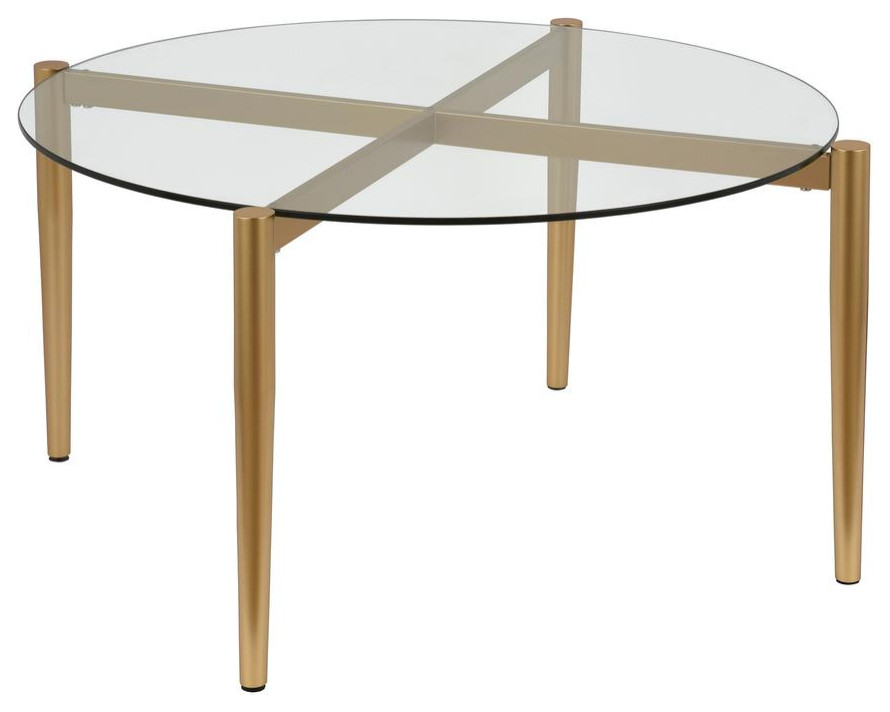 Kadmos 36  x27 x27Wide Round Coffee Table in Brass   Contemporary   Coffee Tables   by BisonOffice  Houzz