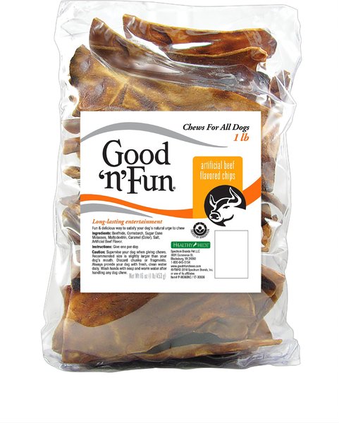 Good 'n' Fun Beef Flavored Rawhide Chips Dog Chews