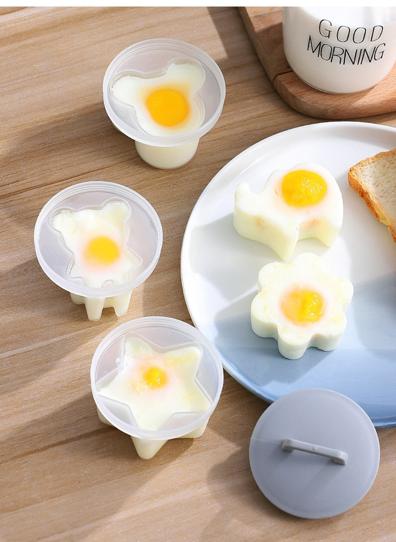 4 Pcs/Set Cute Egg Cooker Tools With Plastic  Brush