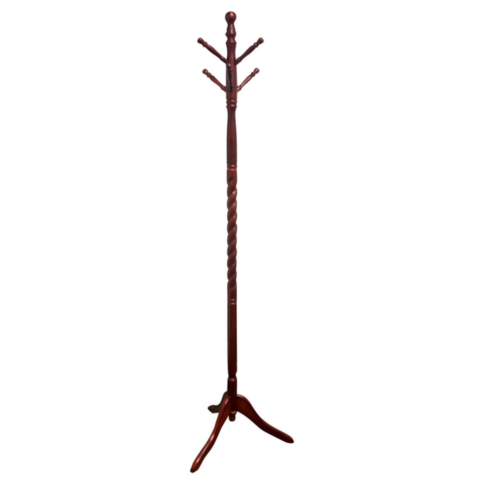 ORE International Twist Wood Coat Rack， Oak