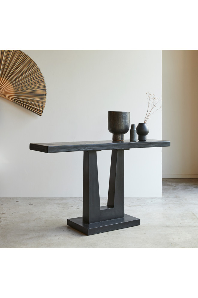 Pine Black Console Table  Tikamoon Aya   Transitional   Console Tables   by Oroa   Distinctive Furniture  Houzz