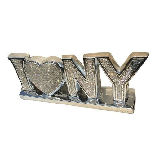 I Love New York Ceramic Chrome Plated Table Top ...