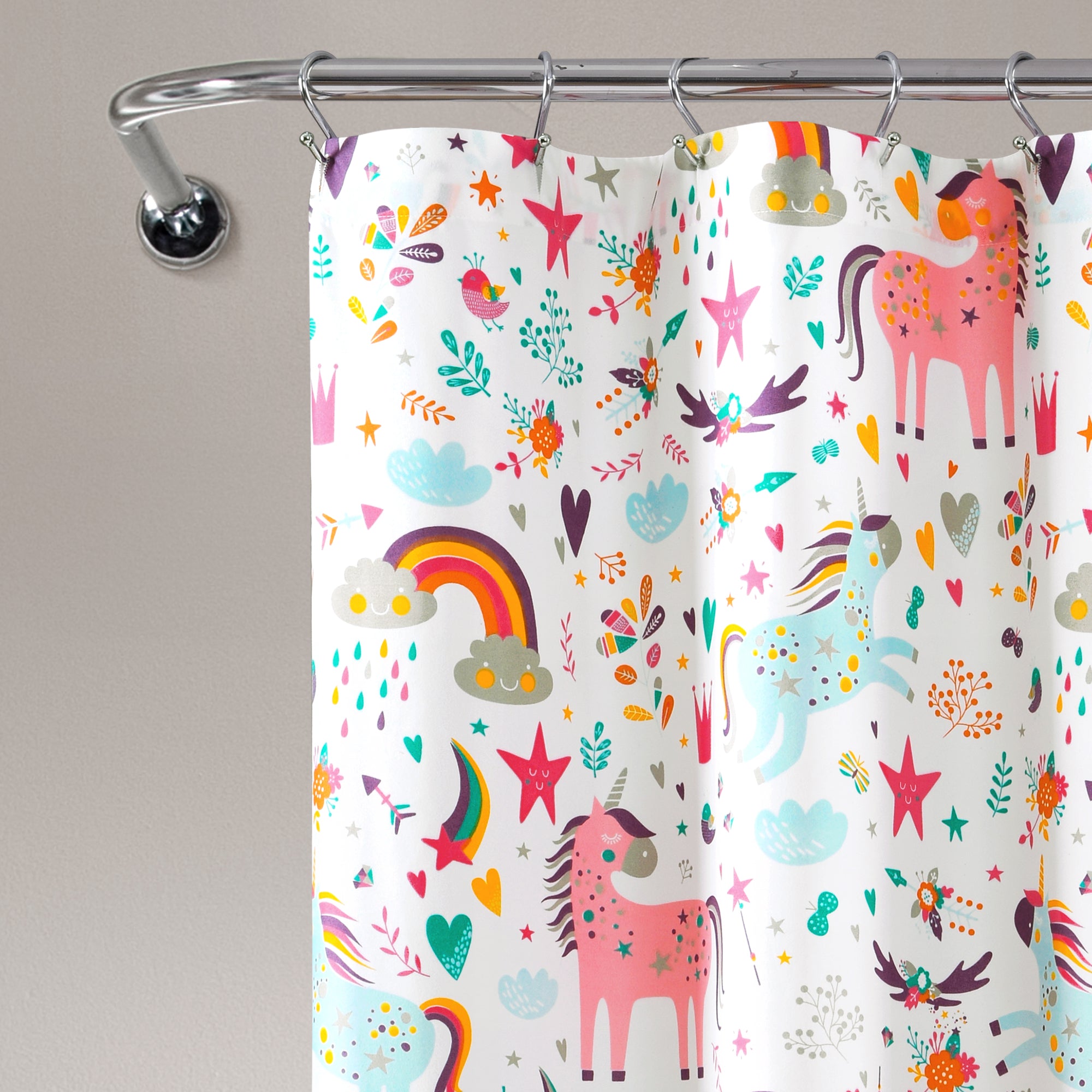 Unicorn Heart Shower Curtain