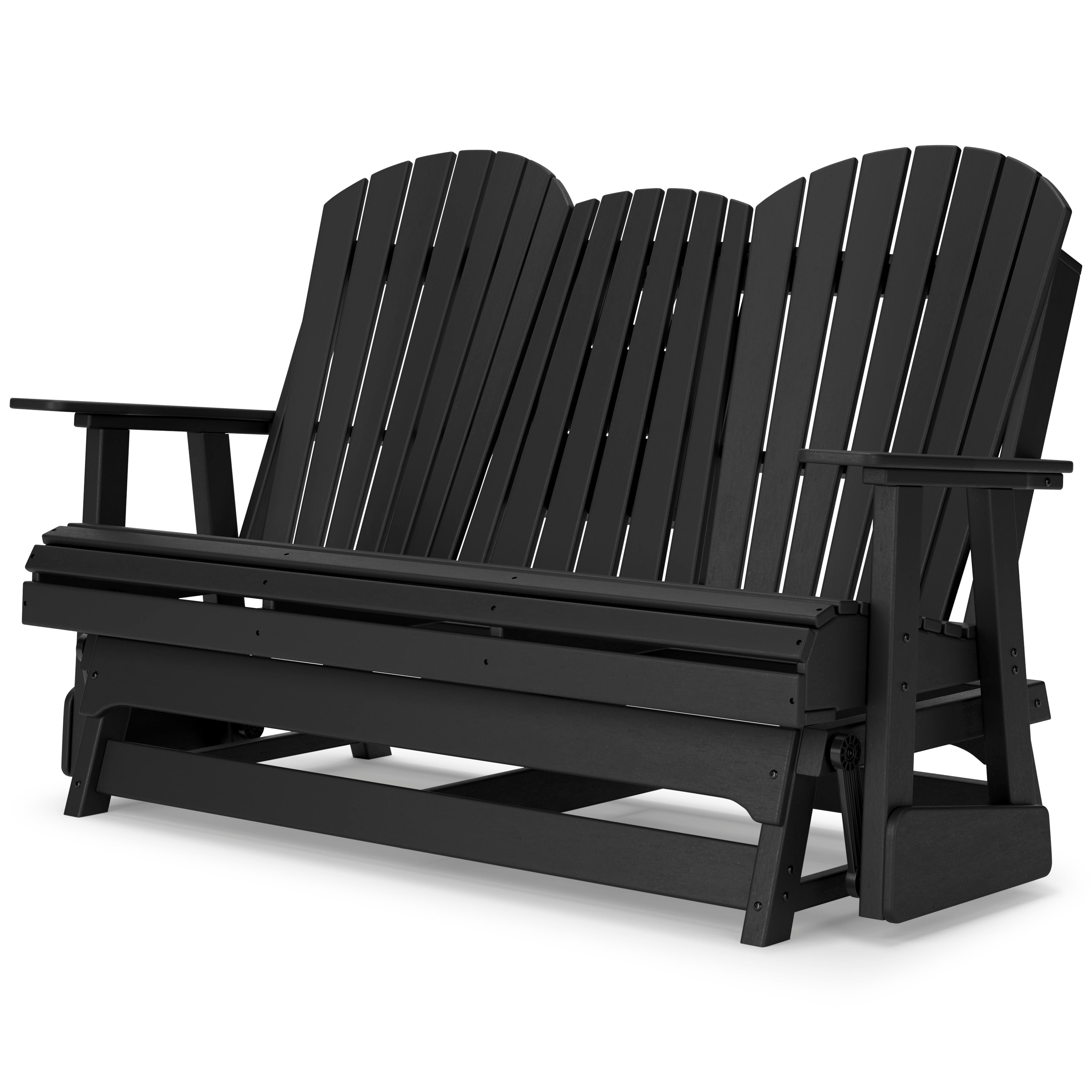 Poly Black Outdoor 67 Swivel Glider Loveseat