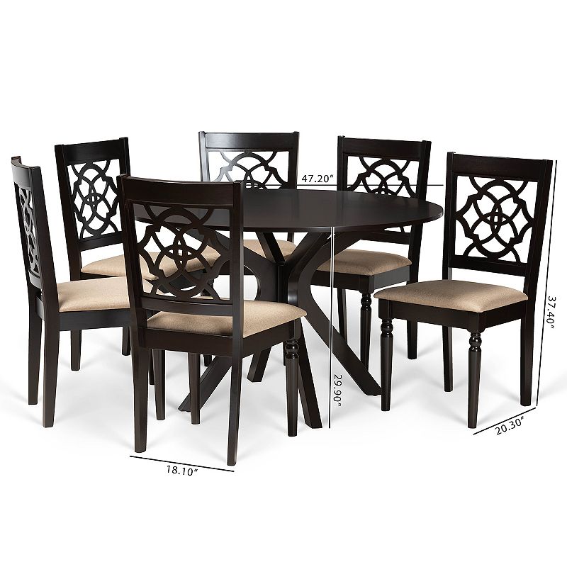 Baxton Studio Sadie Dining Table and Chair 7-piece Set