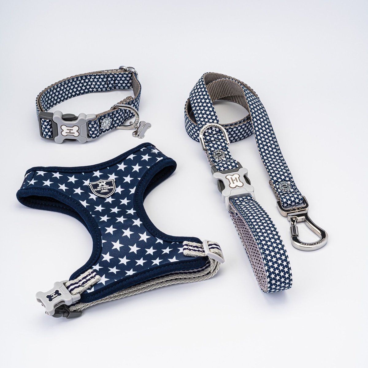 HUGO and HUDSON Nylon Bone Buckle Dog Collar