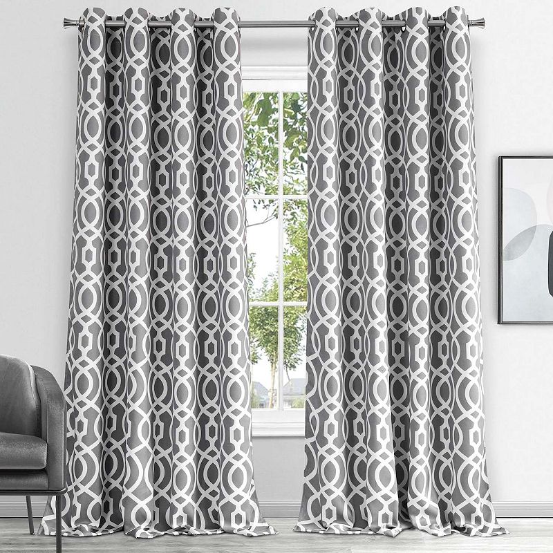 Dainty Home Trellis 100% Blackout Thermal Insulated Grommet Single Curtain Panel