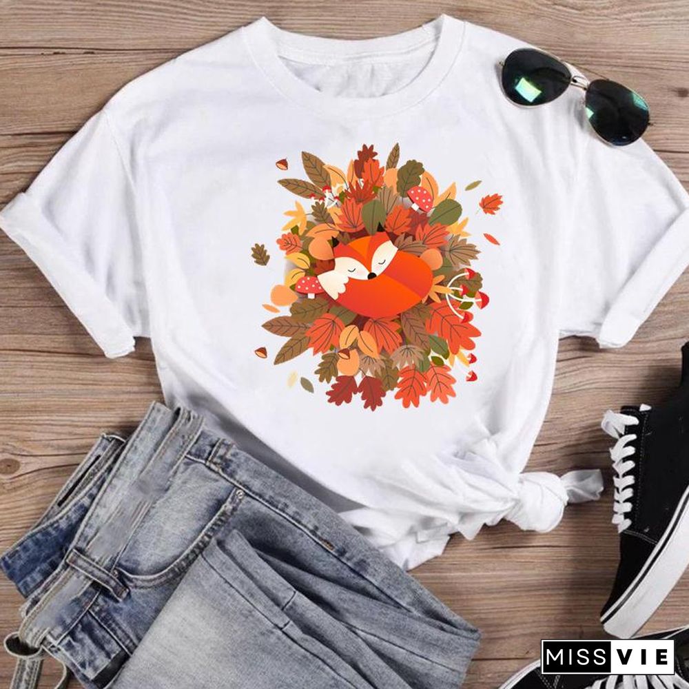 Women Print Bee Funny Clothing Cute Fashion Summer O-Neck T-Shirts Shirt Female Graphic T Top Short Sleeve Cartoon Tee T-Shirt