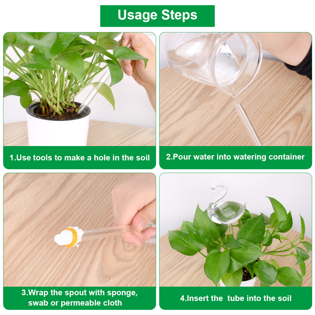 TOPNEW 4 Pack Plant Waterer Self Watering Globes