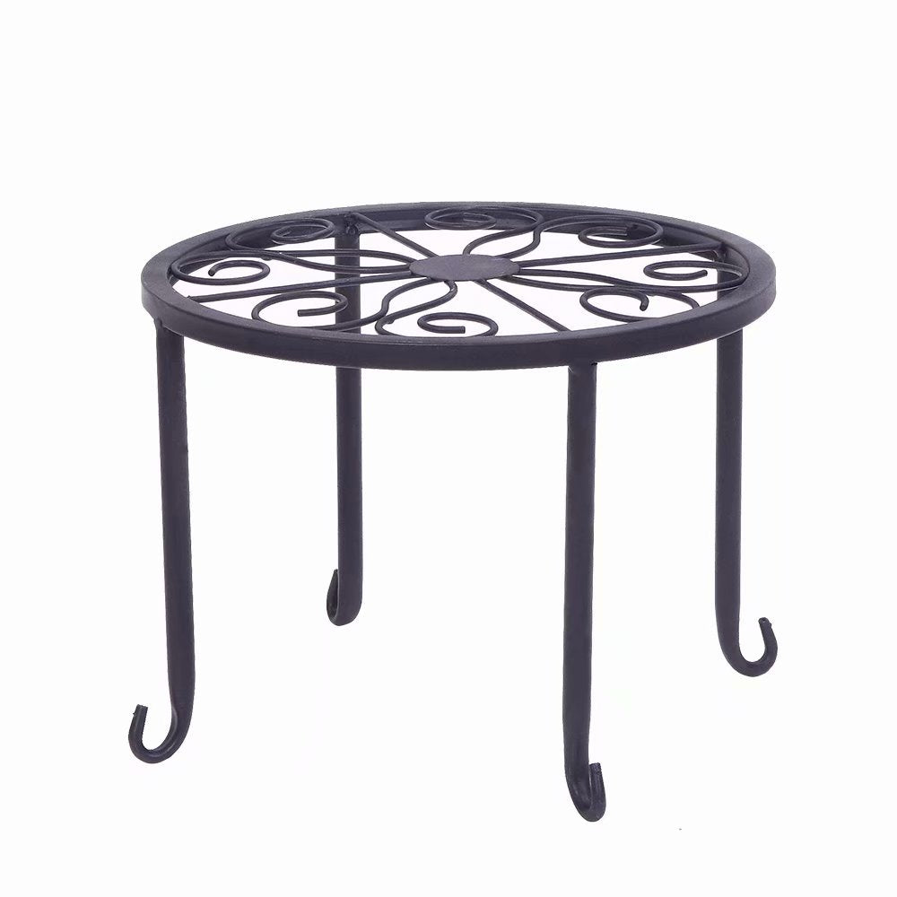 Fortressmount 4pcs Metal Outdoor Indoor Pot Plant Stand Garden Decor Flower Rack Wrought Iron