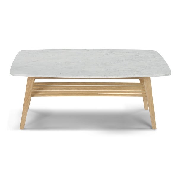 Beautiful Italian Carrara White Marble Coffee Table For A Modernized And Stylish Living Room