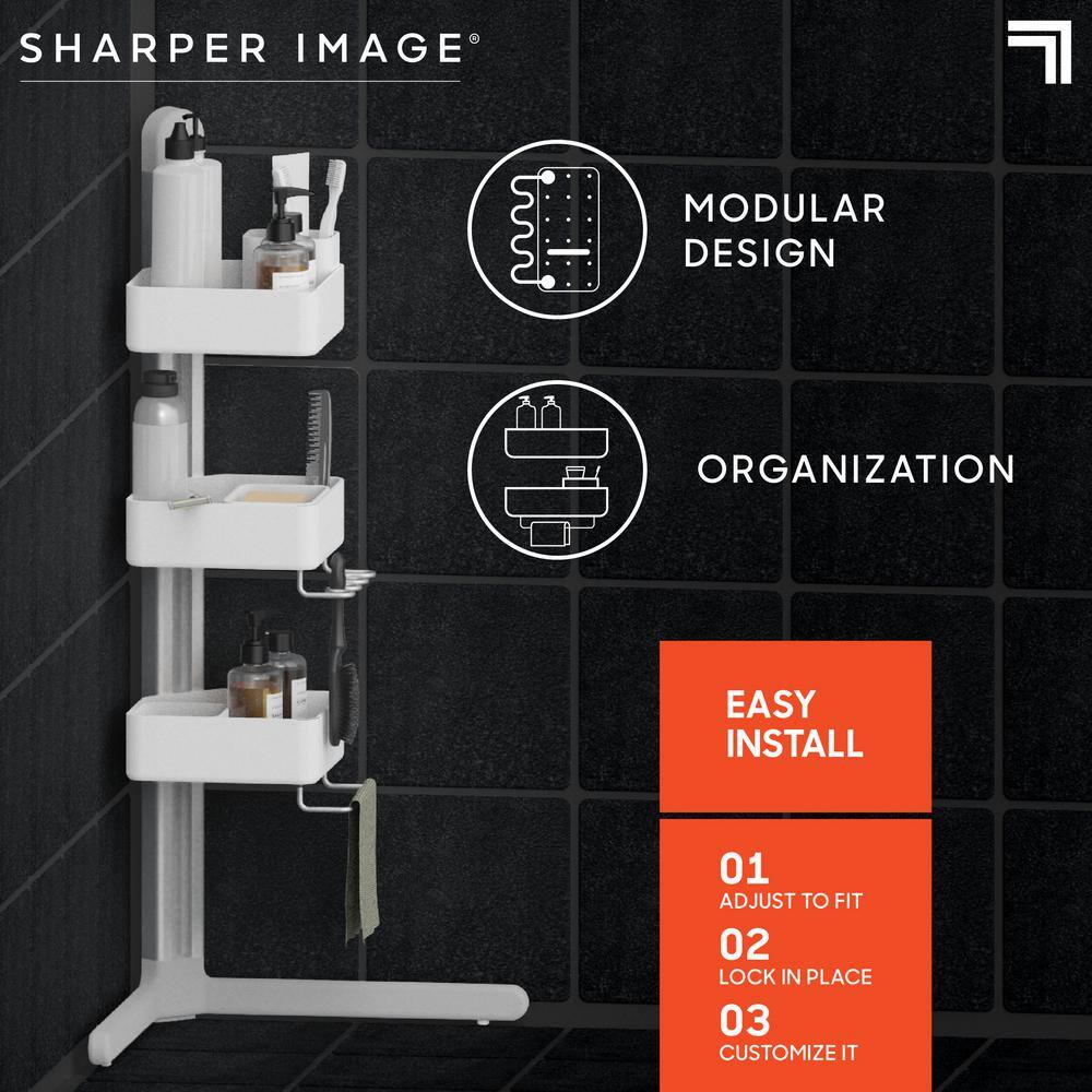 Sharper Image 3-Tier Adjustable Shower Caddy Corner 1013888