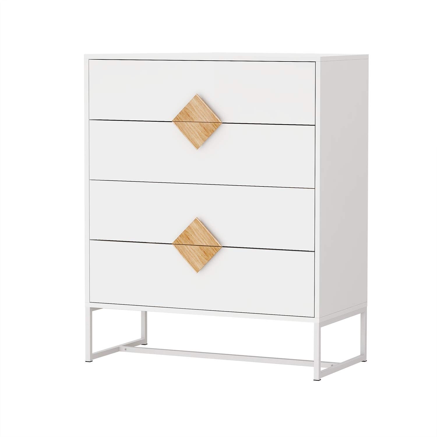 4 Drawer Dresser， Modern Chest Storage Cabinet for Bedroom and Living Room - as picture - - 37668835