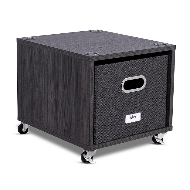 Birdrock Home Rolling Storage File Cabinet With 1 Lateral Drawer Driftwood Grey