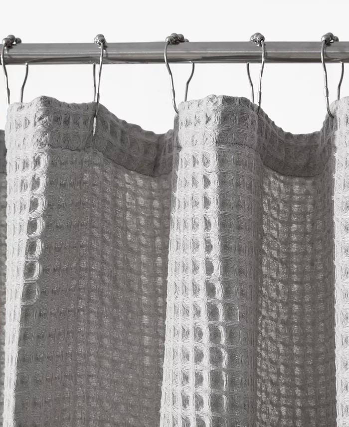 Vera Wang Marled Waffle Yarn Dyed Shower Curtain 72 X 70