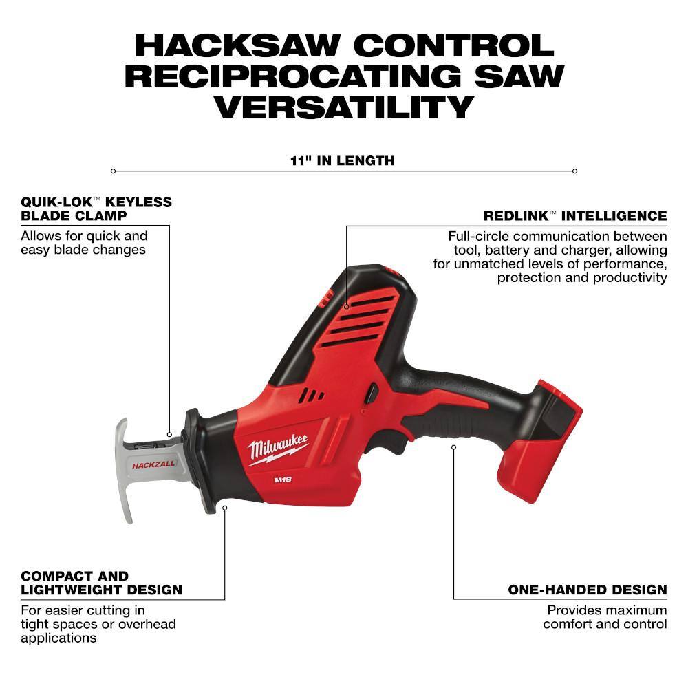 MW M18 18V Lithium-Ion Cordless Combo Kit (6-Tool) with Two 3.0 Ah Batteries 1 Charger 1 Tool Bag 2691-26