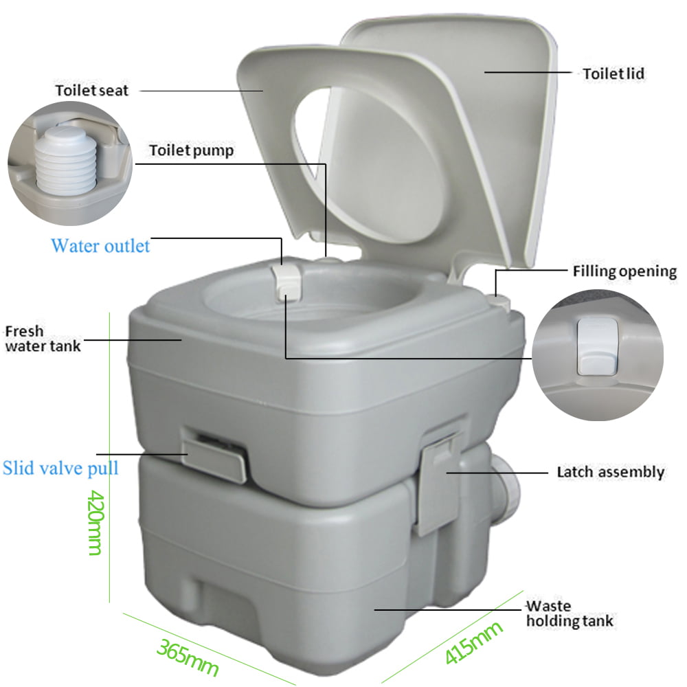 UBesGoo Portable Hand Wash Sink Basin Stand with Fauce + 20L/5 Gallon Camping Flushing Toile, for Outdoor Garden Vehicle Party