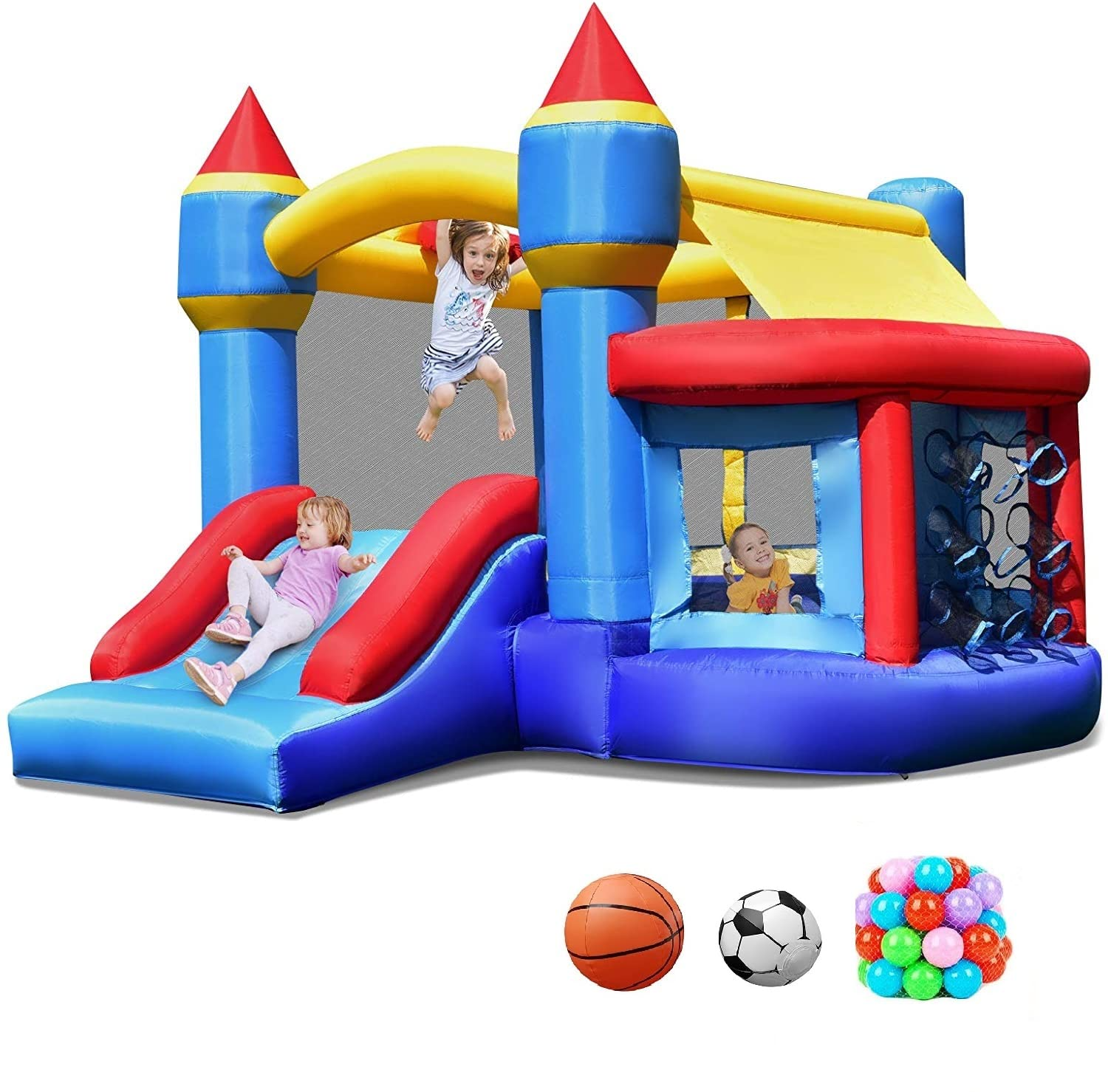 Inflatable Bounce House, Kids Jump 'n Slide Bouncer