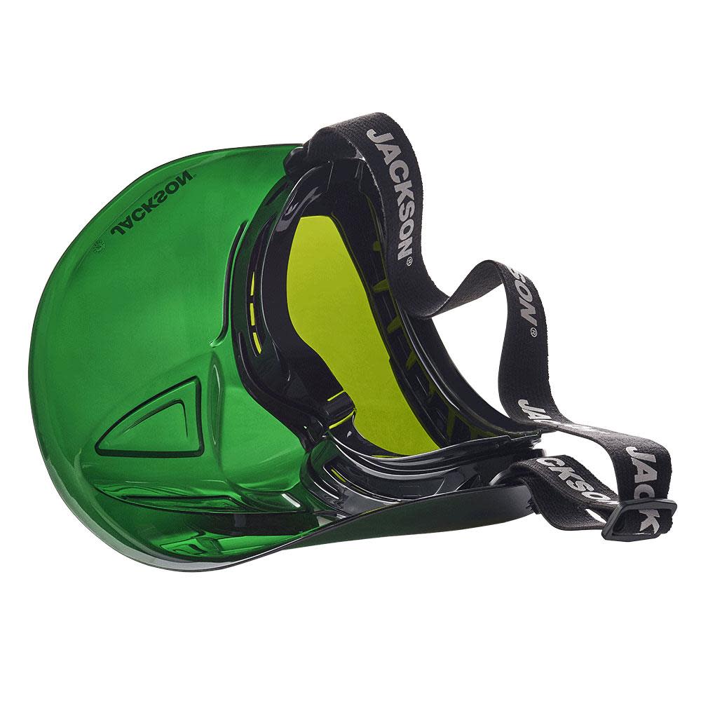 GPL550 Premium Goggle with Detachable Face Shield， Shade 5 IR Lens， Anti-Fog Coating， Green Frame