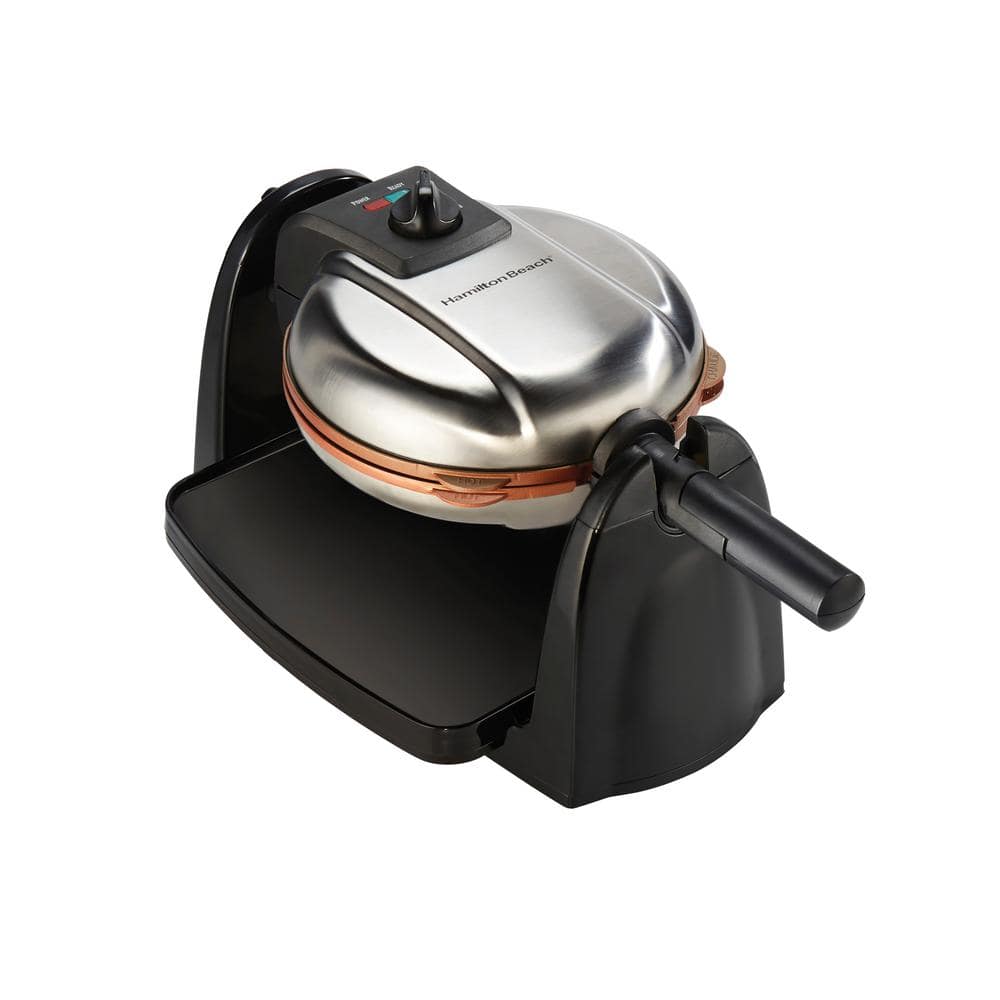 Hamilton Beach Durathon 800 W Single Waffle Stainless Steel Belgian Waffle Maker 26133