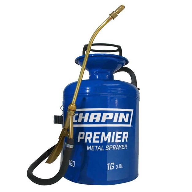 Chapin Premier Pro 1 Gallon Tri Poxy Steel Tank Handheld Liquid Sprayer For Lawn And Garden With Lock On Adjustable Nozzle And Wide Mouth Opening