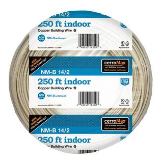 Cerrowire 250 ft. 142 White Solid CerroMax SLiPWire Copper NM-B Wire 147-1472G